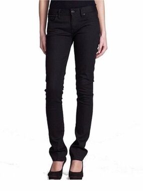 Tory Burch Black Super Skinny Jeans with Orange Stitching